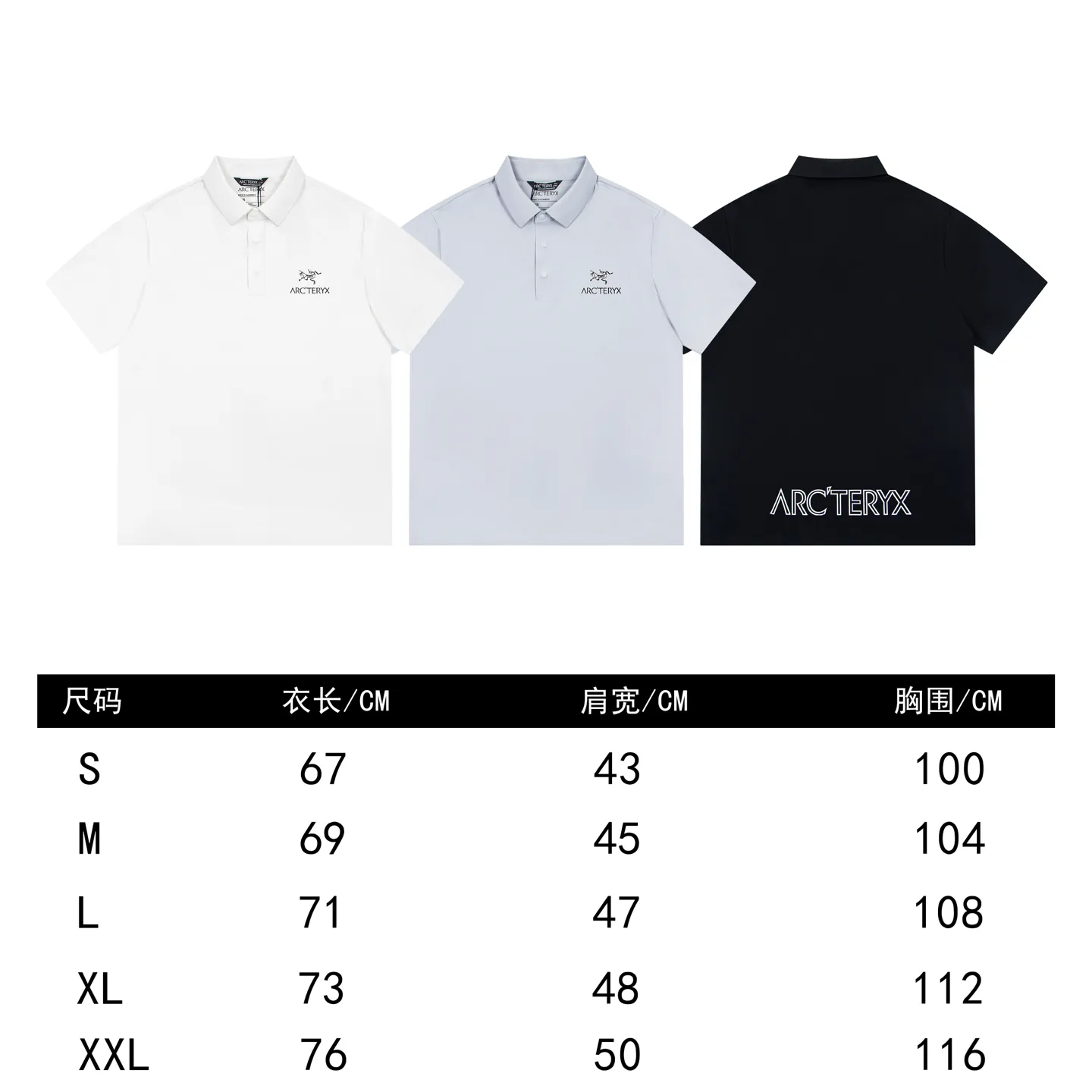 ARC'TERYX polo Same Style Breathable Same Style ：Black White Light Gray Sizes：S-XXL